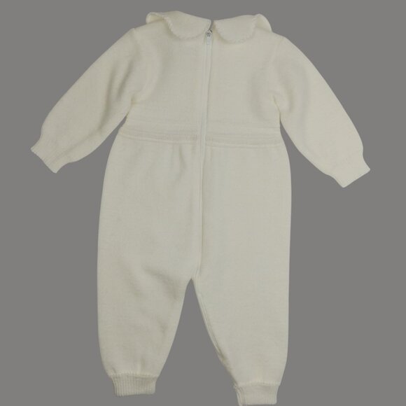 Vintage Clayeux Knit Scalloped Collar Jumpsuit Made in France - Picture 5 of 9